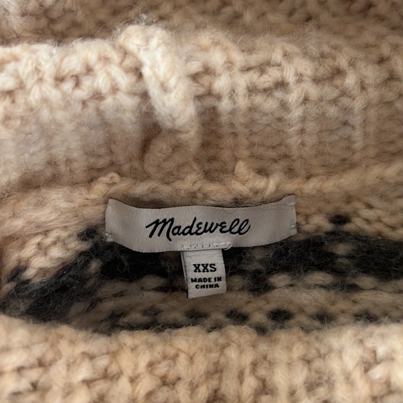 Madewell Somerveil fair isle wool blend turtleneck sweater SZ XXS oversized fit - Picture 5 of 13